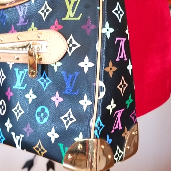 LOUIS VUITTON Takashi Murakami Boulogne Multi Black Shoulder Rare HTF Zip Purse - Picture 5 of 13